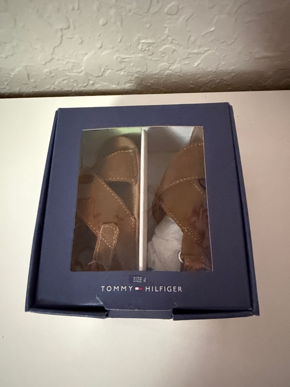 Tommy Hilfiger Brown Leather Toddler Sandals